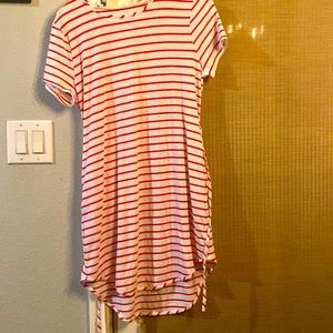 I’m selling a large white and red striped dress that is a cute summer dress